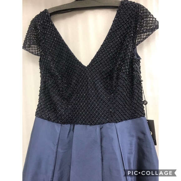 Adrianna Papell PLUS SIZE beaded high low cap sleeve gown - Picture 8 of 14